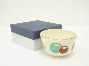 京焼　宮地英香造　色絵つぼつぼ茶碗（箱付）